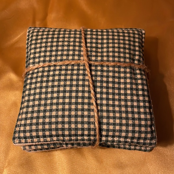 Fabric square coasters that say Sunflower seeds with a sunflower in the middle - Picture 2 of 6